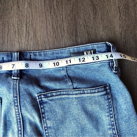 Kut from the Kloth Jeans Chrissie Cigarette Leg Raw Hem Blue Stretch Denim 28x30 - Picture 6 of 11